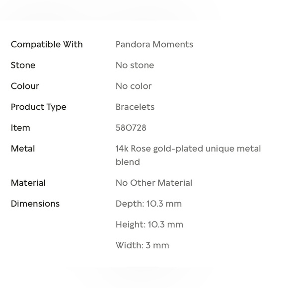 Pandora Moments 14k Rose gold plated snake chain bracelet - Picture 7 of 8